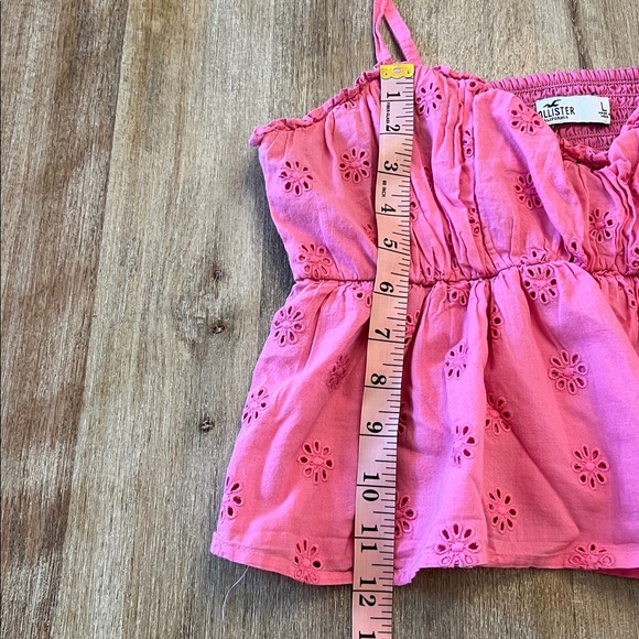Hollister Hot Pink Floral Eyelet Camisole Juniors L - Picture 7 of 8